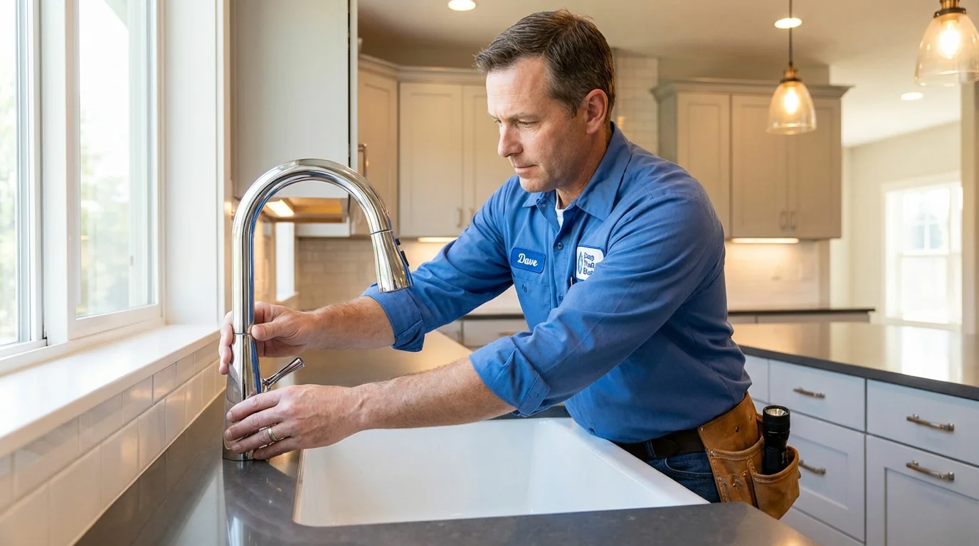 Kitchen faucet installation by Johns Plumbing LLC in Davison