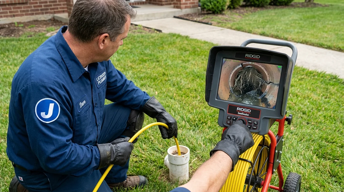 Sewer camera inspection being performed by Johns Plumbing LLC in Davison