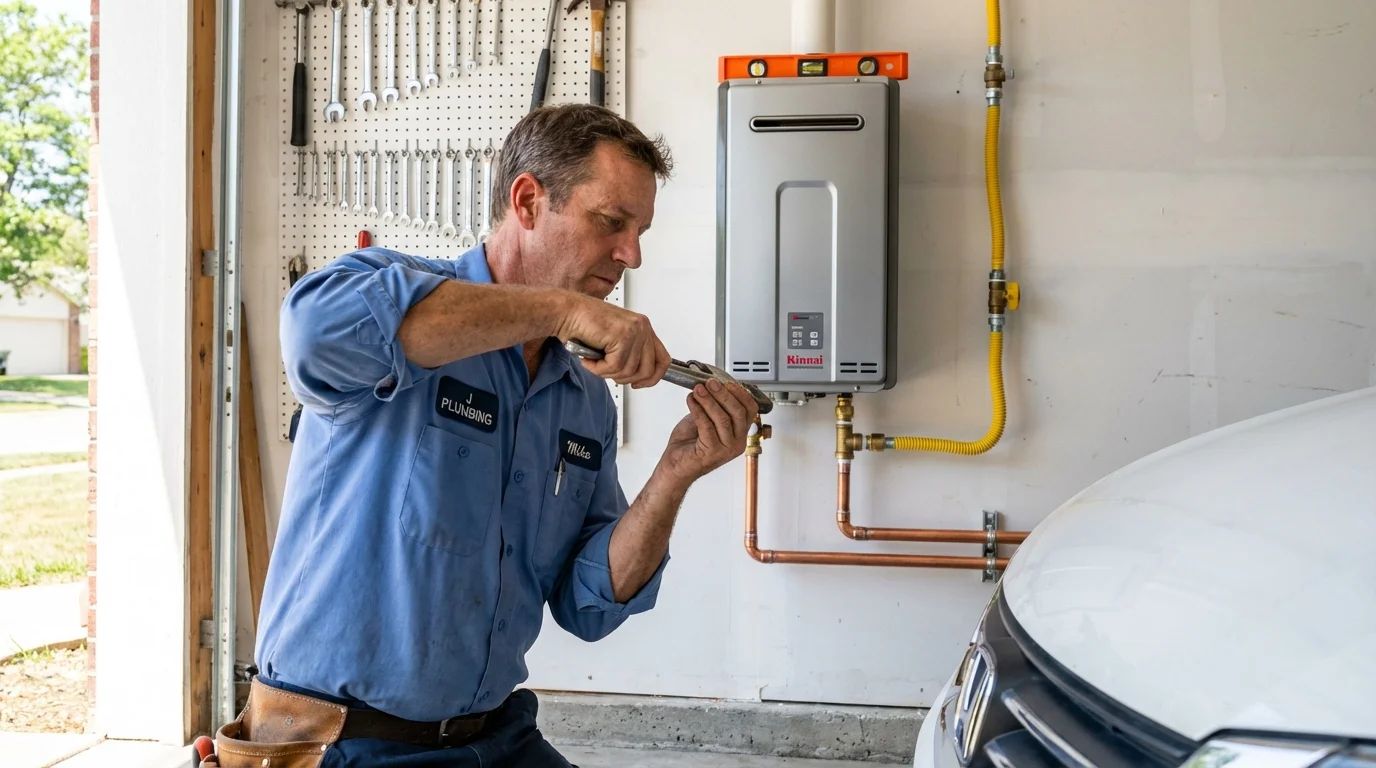 Tankless water heater installation by a Johns Plumbing LLC plumber in Davison